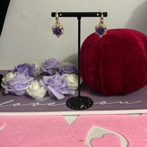 Arete 14 k gold plated de corazón